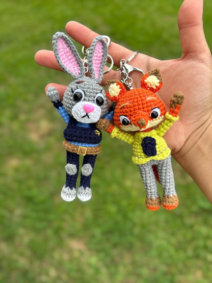 Crochet Disney Couple Characters Keychain