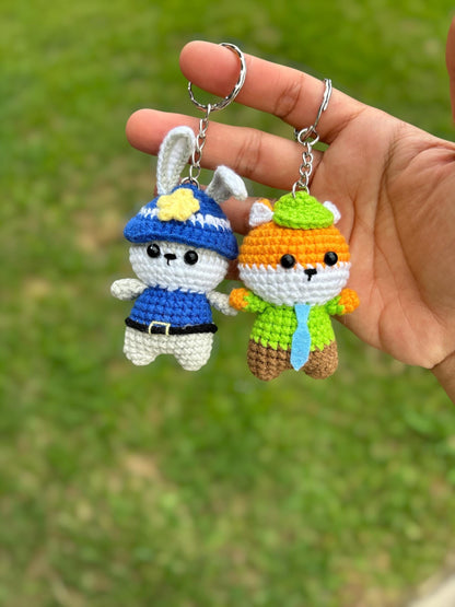 Crochet Disney Couple Characters Keychain