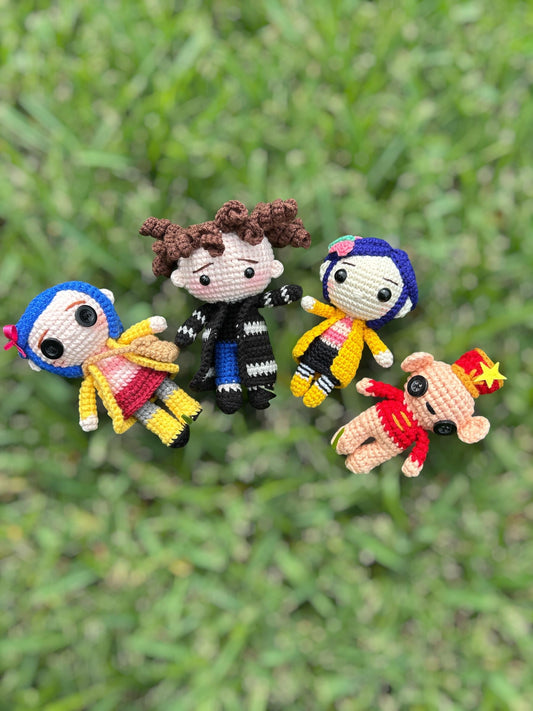 Crochet Coraline Keychain
