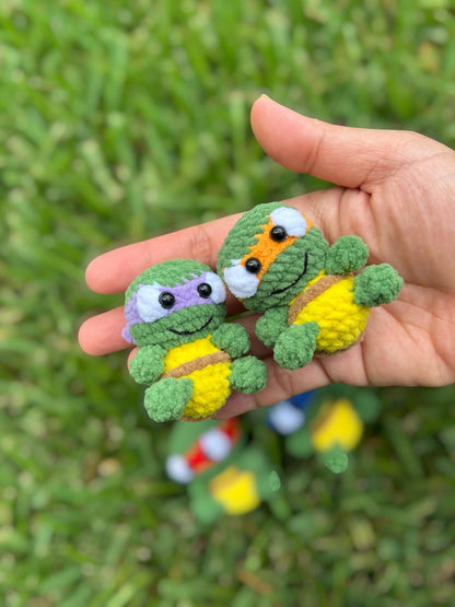 Crochet Ninja turtles , Crochet Turtle Car Mirror Hanging Accessory, Handmade Gift