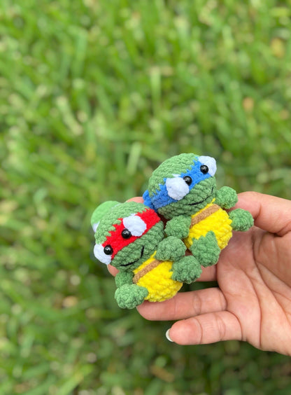 Crochet Ninja turtles , Crochet Turtle Car Mirror Hanging Accessory, Handmade Gift