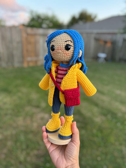 Crochet Coraline Keychain
