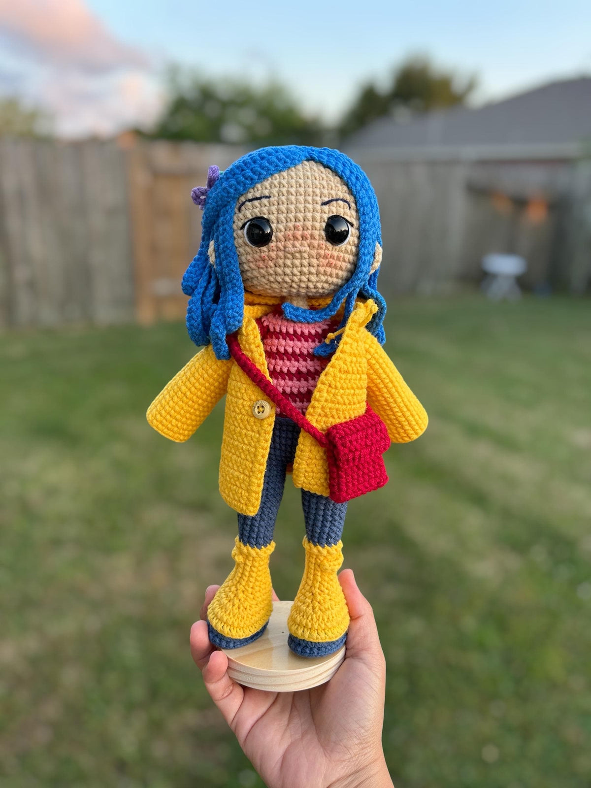 Crochet Coraline Keychain