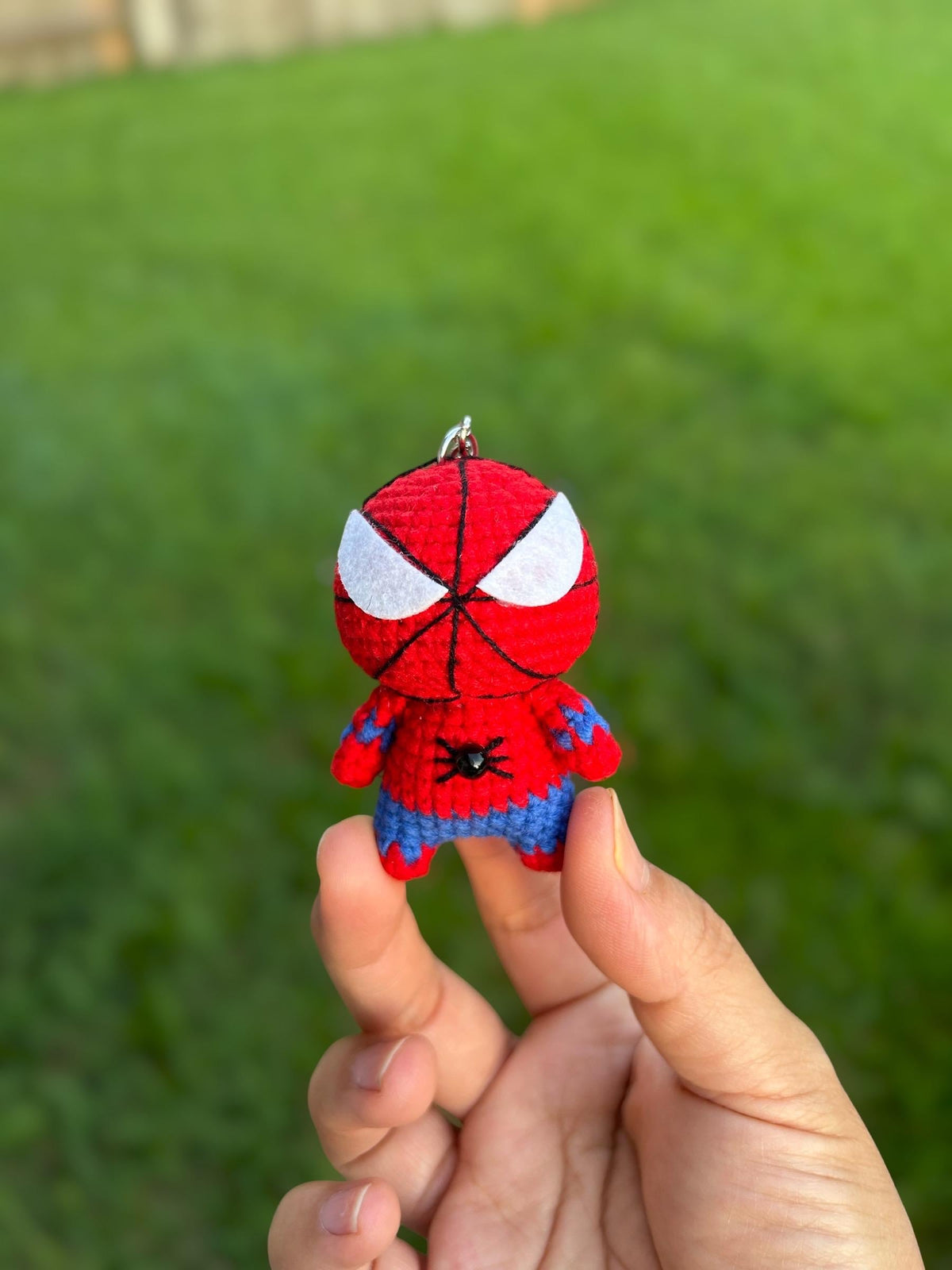Handmade Crochet Batman Car Charm, Superhero Decor