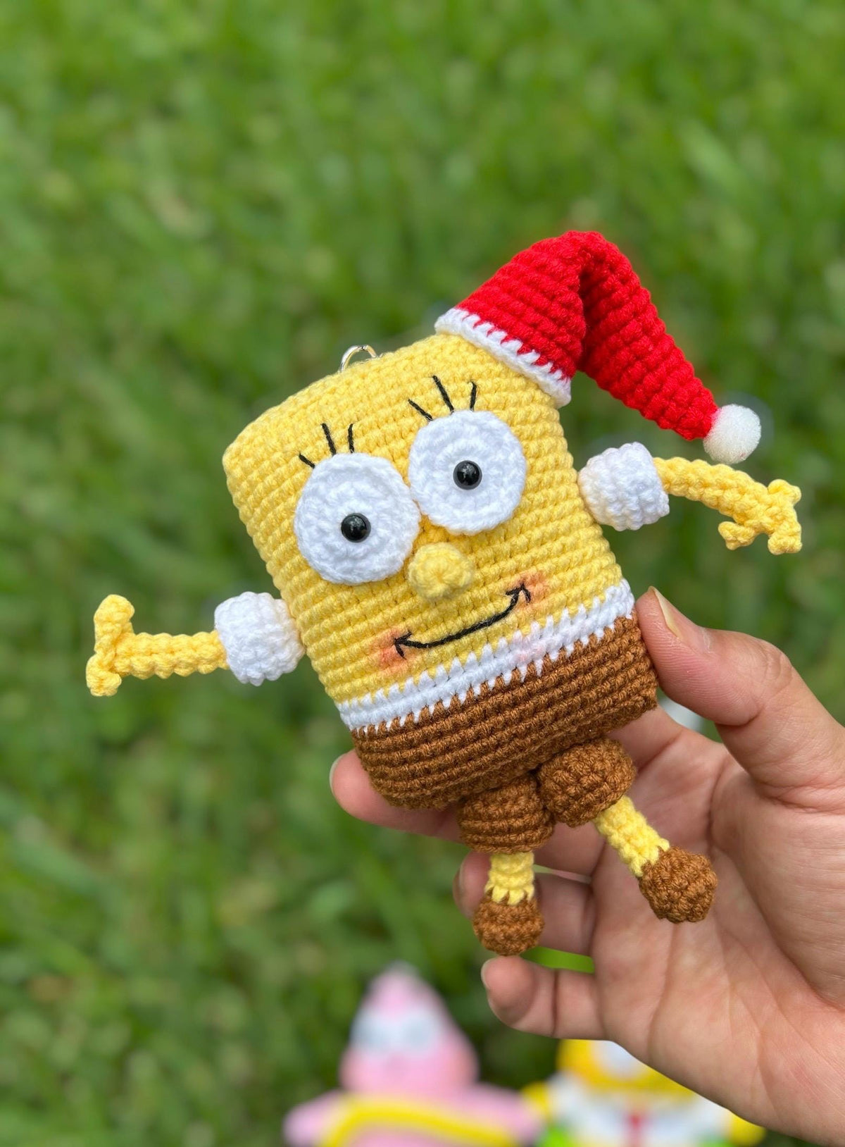 Crochet Patrick And SpongeBob Keychain