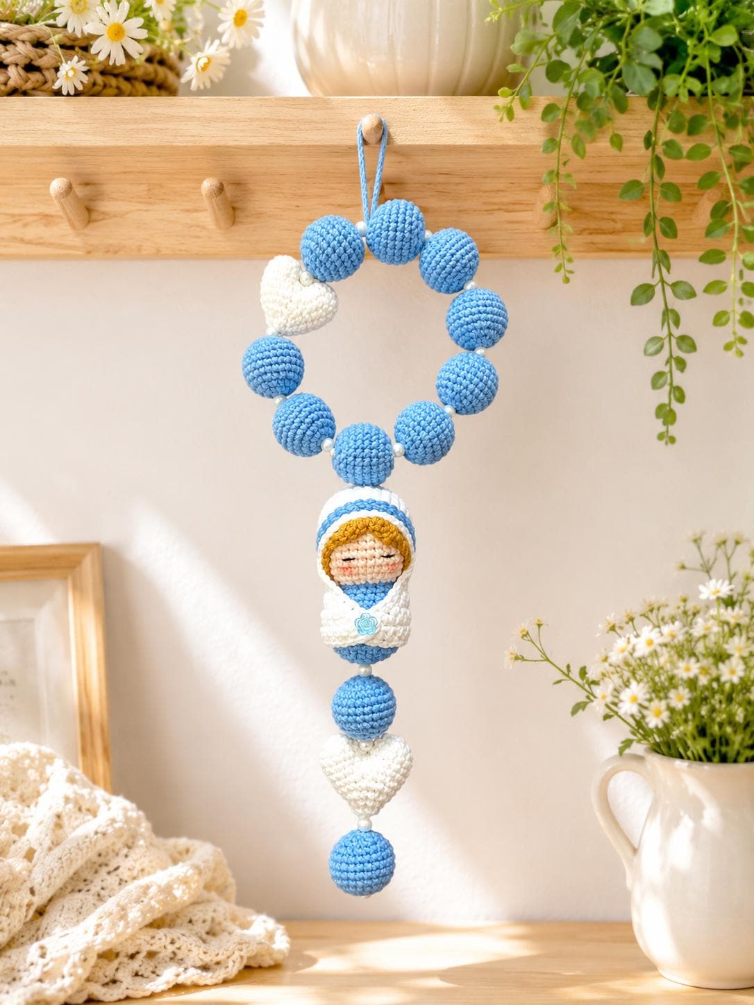 Handmade Crochet Virgin Mary Rosary