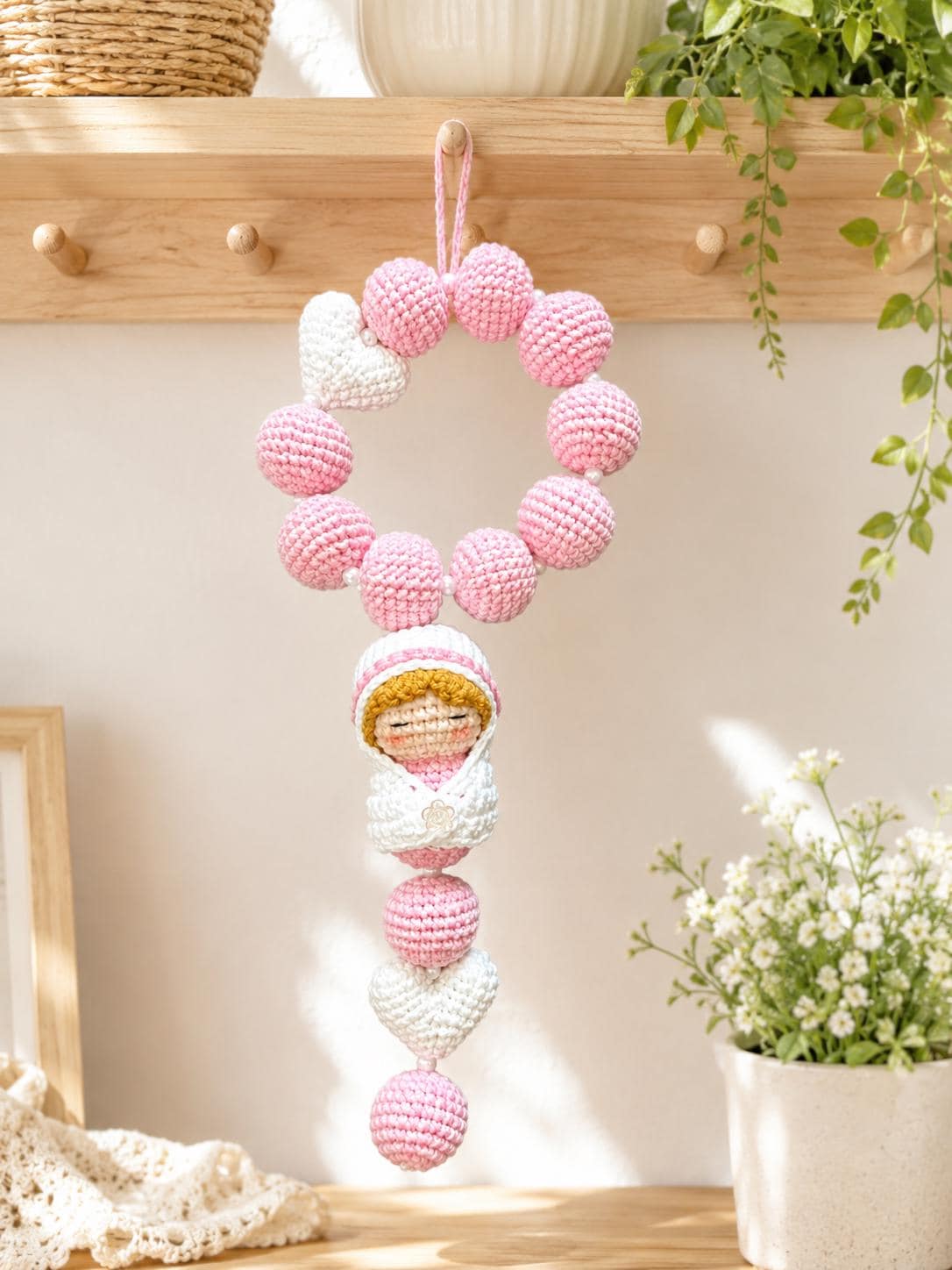 Handmade Crochet Virgin Mary Rosary