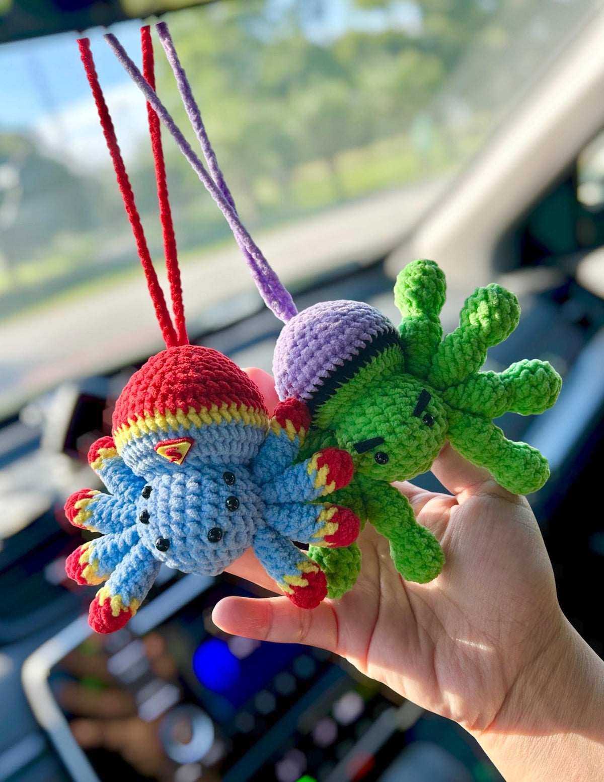 Crochet Spider Cosplay Superhero Car Hanging Decoration