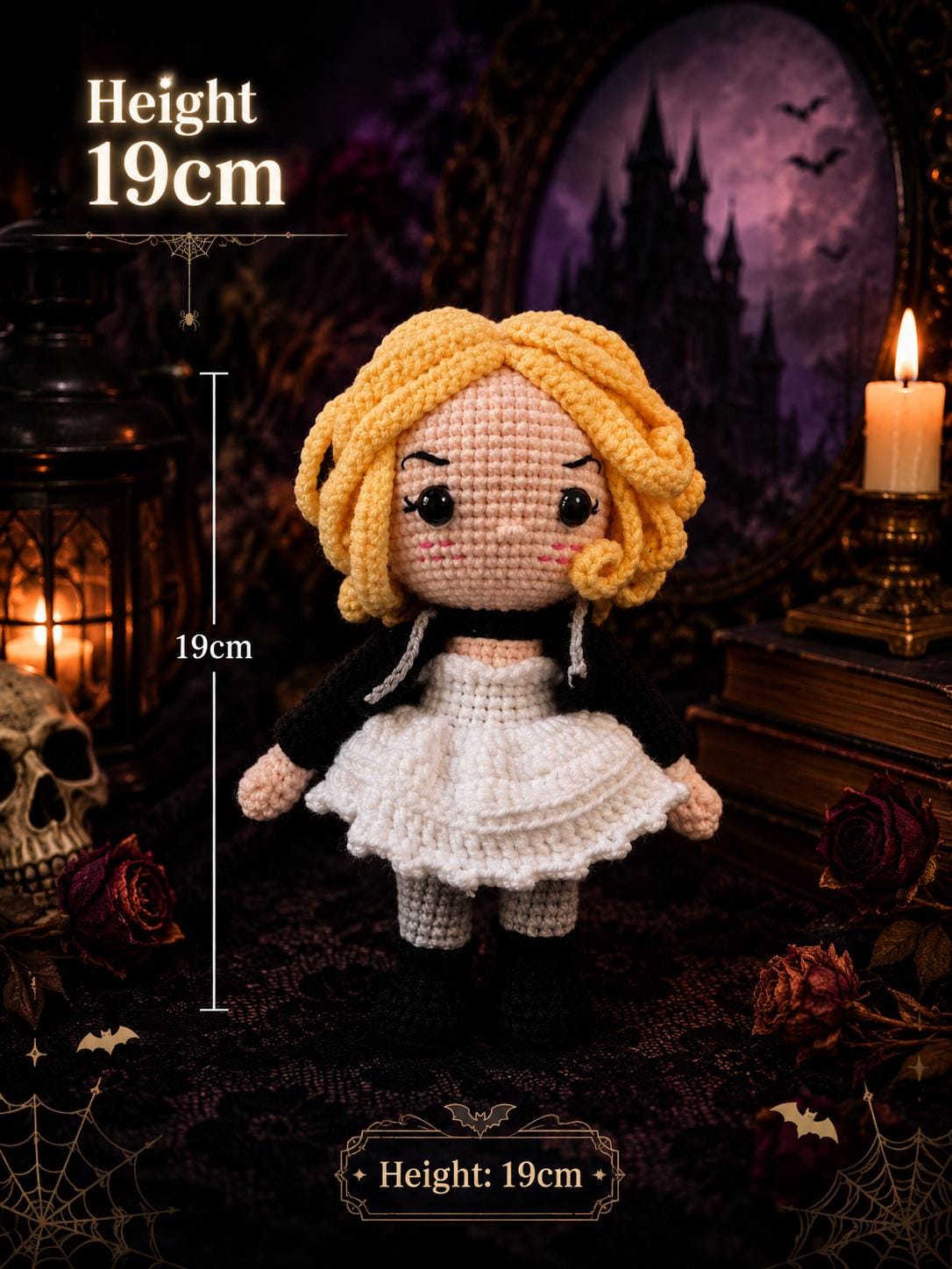 Crochet Horror Character Plush – Handmade Spooky Doll