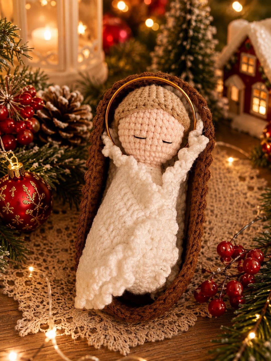 Handmade Crochet Nativity Set – Christmas Decoration