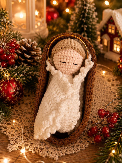 Handmade Crochet Nativity Set – Christmas Decoration