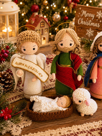 Handmade Crochet Nativity Set – Christmas Decoration