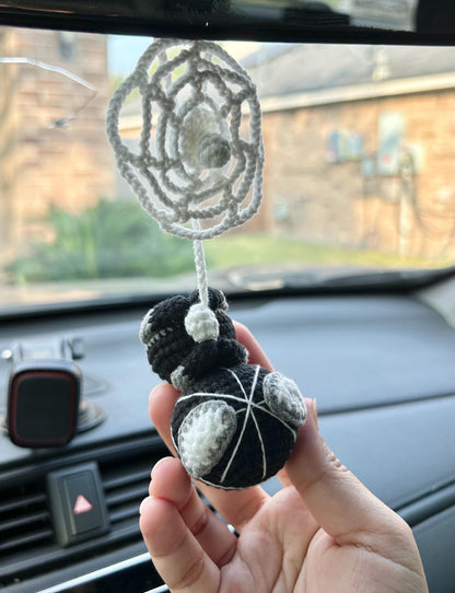 Handmade Crocheted Spider-Man Hanging Car Charm