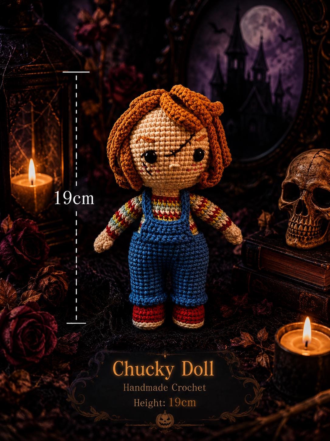 Crochet Horror Character Plush – Handmade Spooky Doll