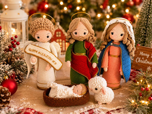 Handmade Crochet Nativity Set – Christmas Decoration